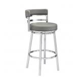 Armen Living Madrid 26" Counter Height Swivel Gray