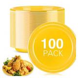 Amyhill 100 Pcs Heavy Duty Plastic Plates 9 Inch D