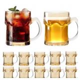 QAPPDA Glass Mugs Set of 12,Amber Drinking Glasses