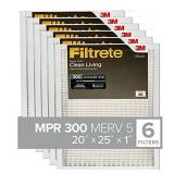 Filtrete 20x25x1 Air Filter, MPR 300, MERV 5, Clea