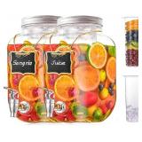 Eleganttime 1 Gallon Glass Drink Dispensers for Pa