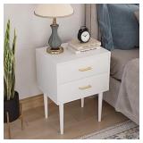 Modern Nightstand with Drawers White Night Stands