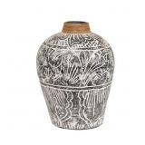 Creative Co-Op Hand-Painted Terra-cotta Vase with