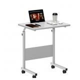soges 23.6 inches Side Table on Wheels, Height Adj