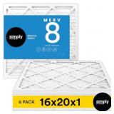 Simply by MervFilters 16x20x1 Air Filter, MERV 8,