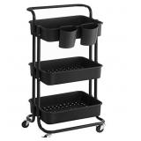 SONGMICS Rolling Cart, 3-Tier Storage Cart, Storag