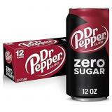 DR PEPPER Zero Sugar Soda, 12 fl oz cans, 24 pack