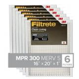 Filtrete 16x20x1 Air Filter, MPR 300, MERV 5, Clea