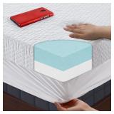 BedLuxury 4 Inch Gel Memory Foam Mattress Topper Q
