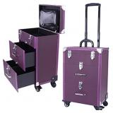 Qivange Makeup Train Case, Rolling Makeup Trolley