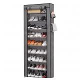 PENGKE 9 Tiers Shoe Rack with Dustproof Cover Clos