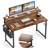DDK Computer Desk with Adjustable Monitor Shelves,