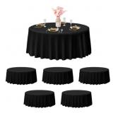 EMART Black Round Tablecloth (6 Pack) 100% Polyest