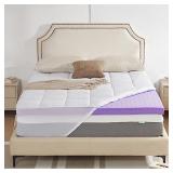 BDEUS Dual Layer 3 Inch Memory Foam Mattress Toppe