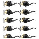 Supstron 10 Pack Privacy Door Handle, Matte Black