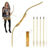 Youth Wooden Bow and Arrow Set, 40 Inch Handmade W