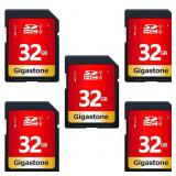 Gigastone 32GB 5-Pack SD Card UHS-I U1 Class 10 SD