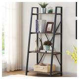 BON AUGURE Rustic Ladder Bookshelf, 4 Tier Industr