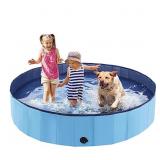 Eooqi Foldable Dog Bath Swimming Pool 63'' Plastic