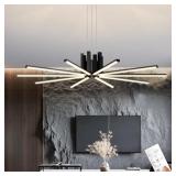 Modern Led Chandelier, Dimmable Black Sputnik Ligh