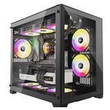 GIM Micro ATX PC Case with 2 Tempered Glass Panels