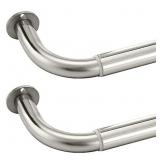 ZYRW Warp Around Curtain Rods, 2 Packs Nickle Curt