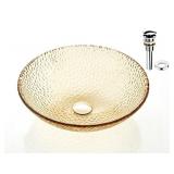 FANWIN STAR Pearl Series Glass Vessel Sink In Gold