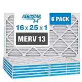 Aerostar 16x25x1 MERV 13 Pleated Air Filter, AC Fu