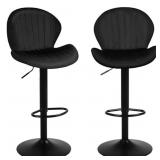 Youhauchair Modern Bar Stools Set of 2, Velvet Hei