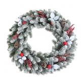 Mini Lambs Ear Wreath Christmas Wreath Flocked Fro