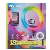 Vivitar 18  LED RGB Ring Light with Tripod  Phone