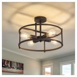 FGSADI Industrial Semi Flush Mount Ceiling Light,4