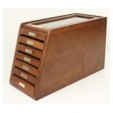 Seven Drawer Cherry Finish Knife Display Case