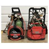 (2) Portable Torch Tanks w/ Lincoln Elec. Carriers