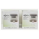 (2) AjAir Heavy Duty 1800 W Auto Hand Dryers