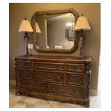 Regency Style Mahogany Dresser w/ Mirror