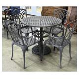Cast Aluminum Patio Set w/ Umbrella Stand