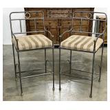 Pair of Wrought Iron Stools