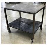 Custom Steel Shop Table On Casters