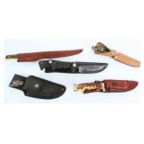 (7) Sheath, Fixed Blade Knives, Uncle Henry, Etc.