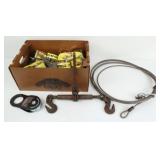 Group of Ratchet Straps, Security Cable & Boomer