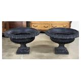 (2) Large Greek Classical Style Garden Urns
