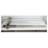 (5) Light Graphite Rods & (2) Crappie Cane Stiks
