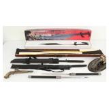 Group of Swords, Knives, & Replica Pistol