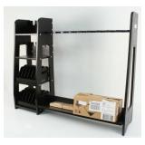 Black Wooden Gun Rack w/ (2) Pistol Holders