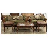 (6) Living Room Set, Mixed Woods w/ Oak & Rattan