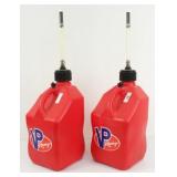 (2) VP Racing 5 Gallon Red Square Gas Jugs