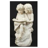 Marble of Children Reading Book, Late 19th C.