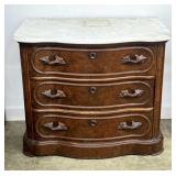 19th Century Walnut Marble Top Washstand