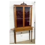 Louis XVI Style Cherry Finish Display Cabinet